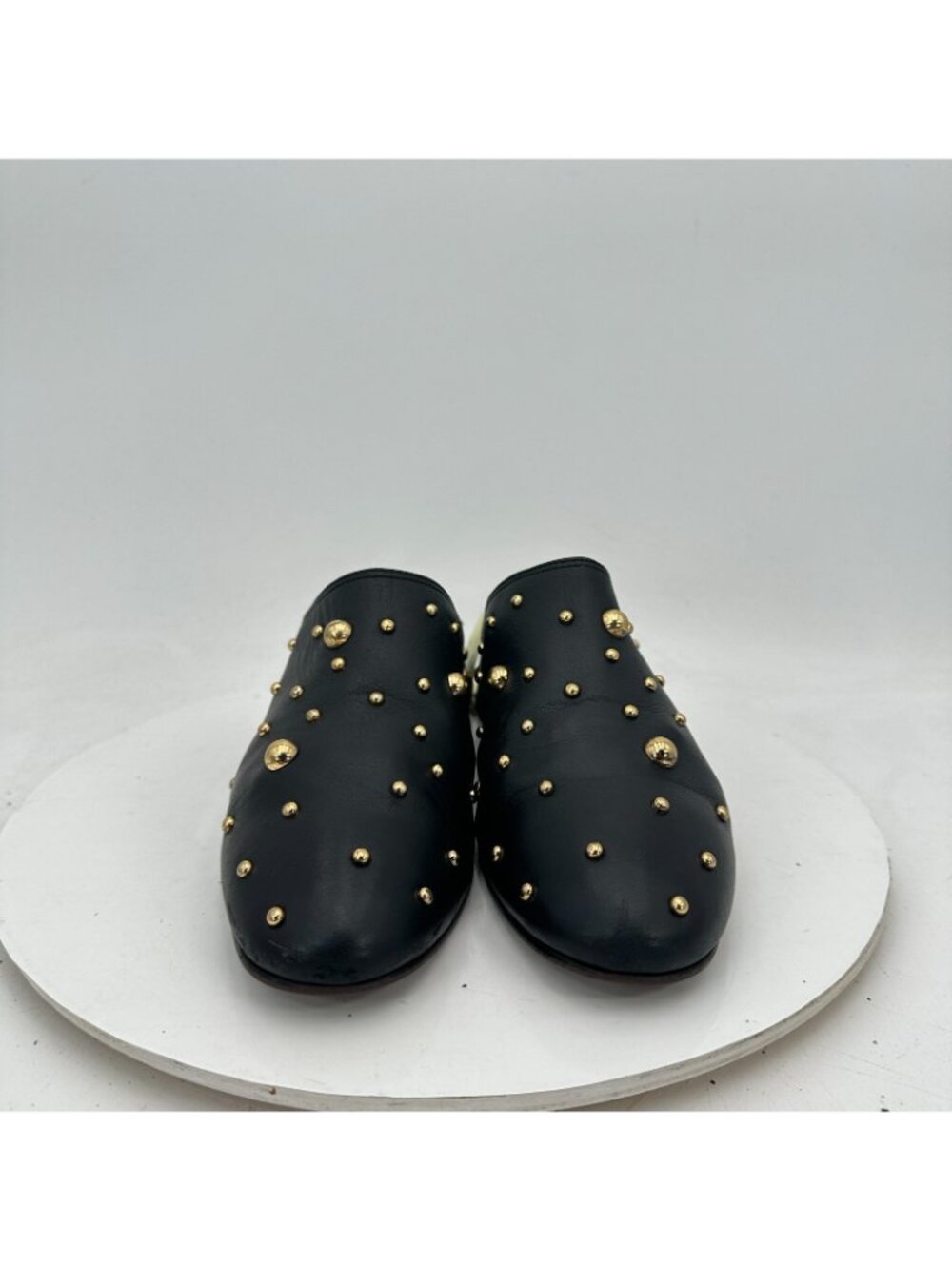 See By Chloe Women Size EU 39.5 US 9.5 Black Suede Gold Studded Mules Sandal - Picture 2 of 13